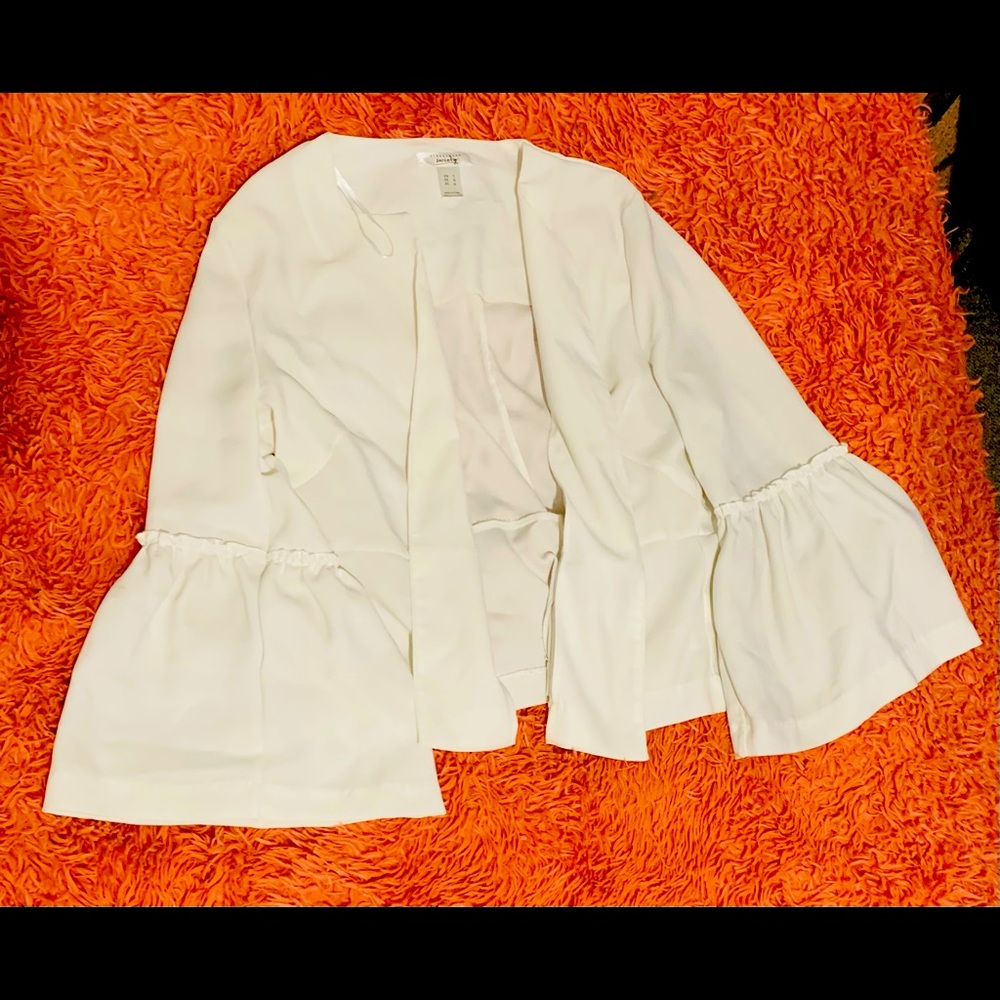 White Open Face Jacket
